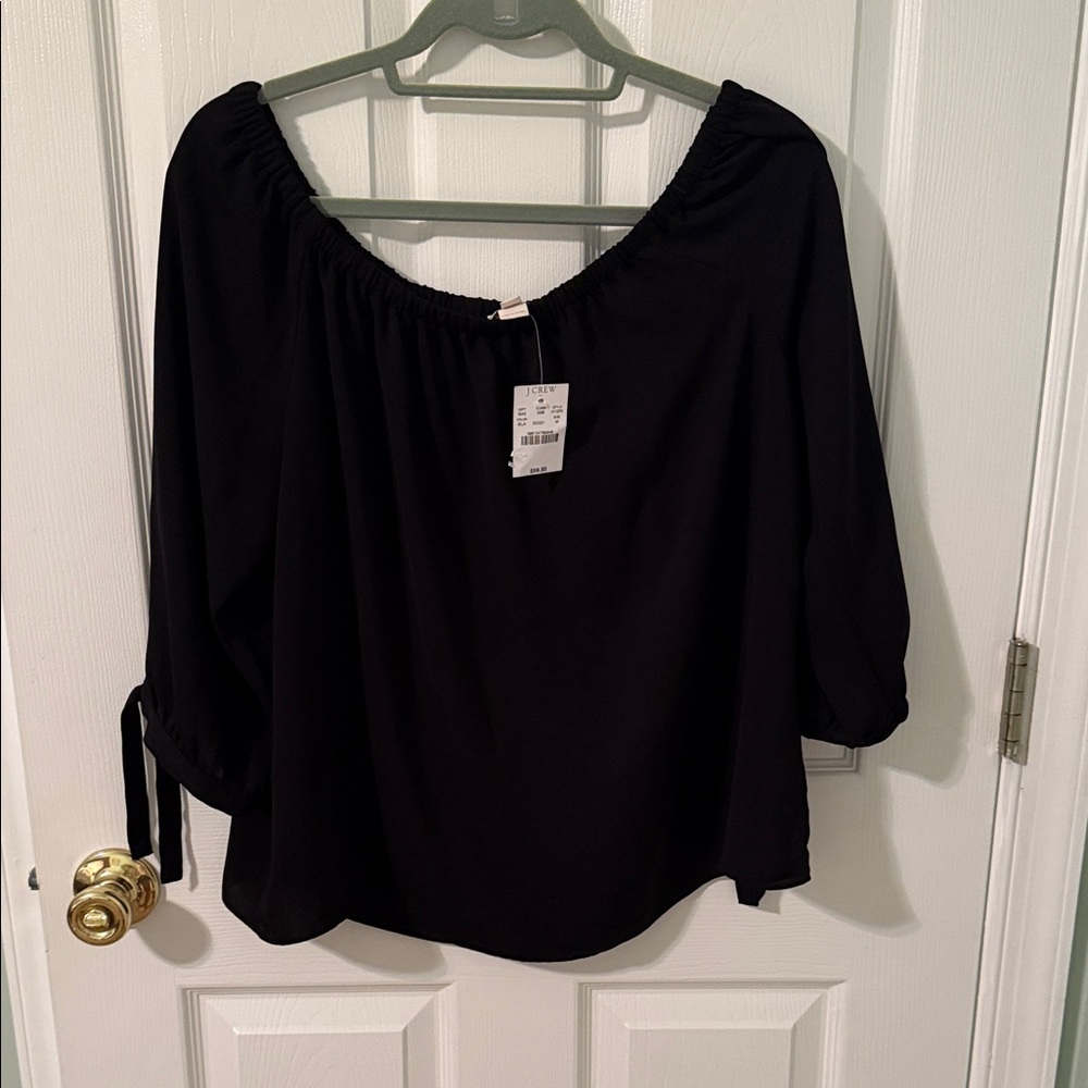 J. Crew Black Off-Shoulder Blouse